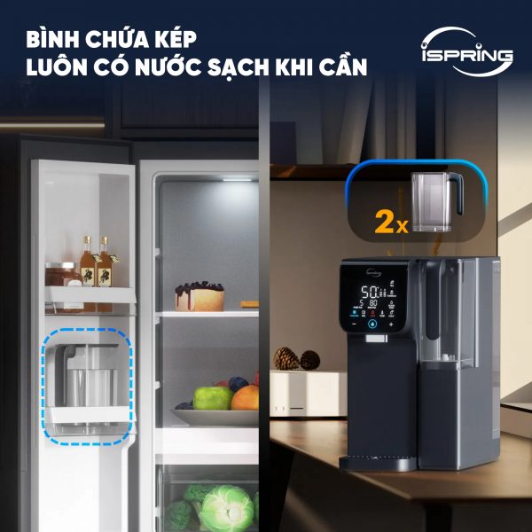 Máy lọc nước RO đặt bàn iSpring RCD100HCG nóng – lạnh – kiềm, tích hợp lọc RO thông - Ảnh 7