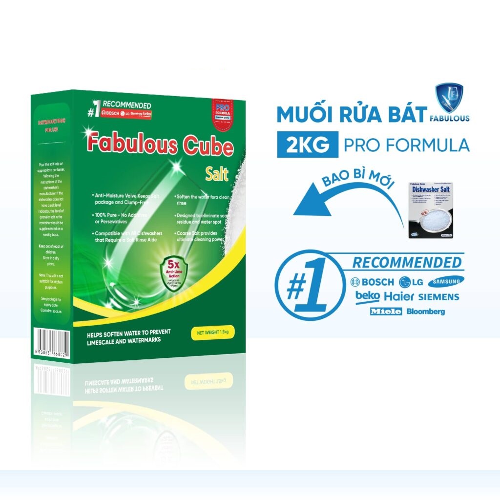 Muối rửa bát Fabulous cube 2kg