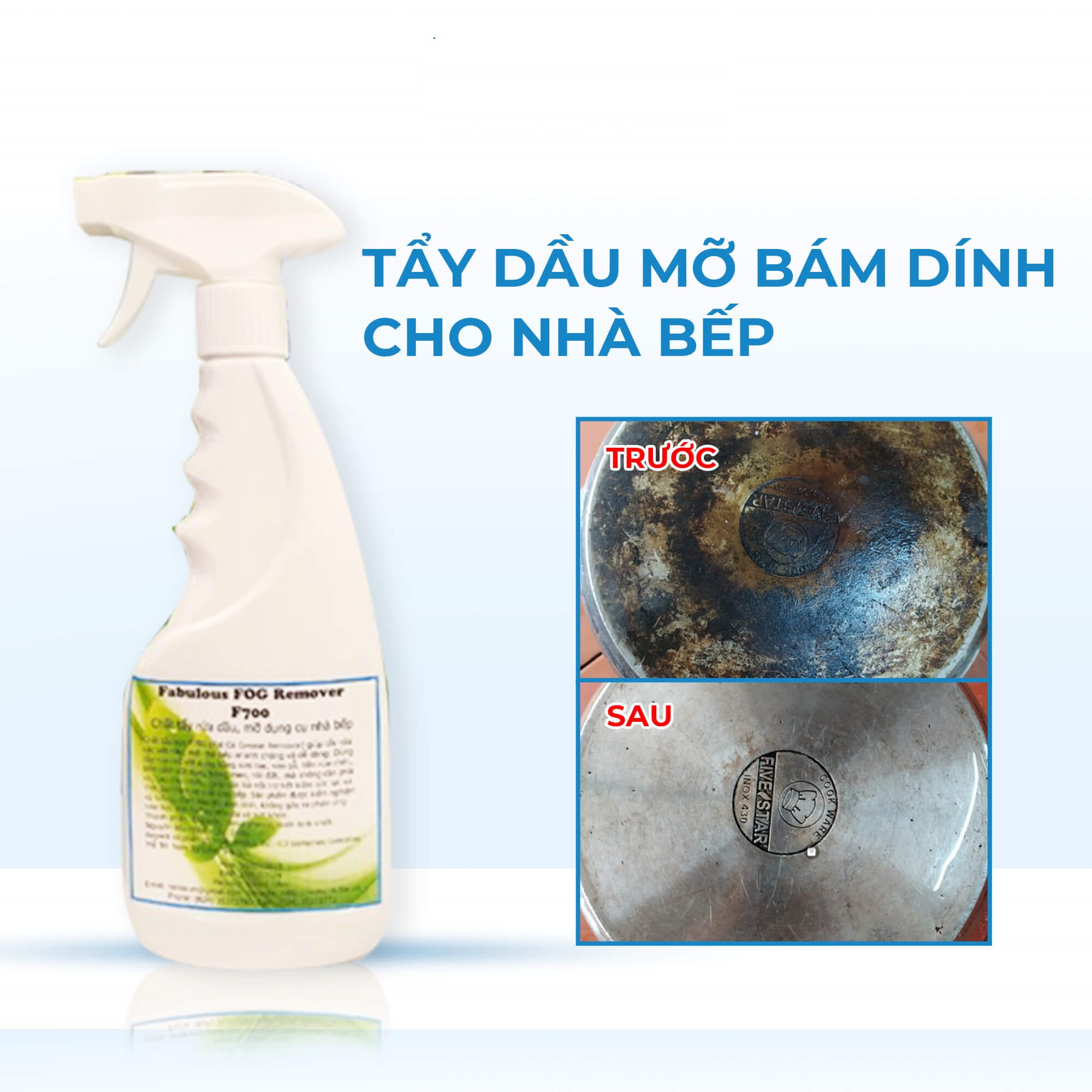 Tẩy dầu mỡ vết bẩn Fabulous F700 chai 500ml Singapore