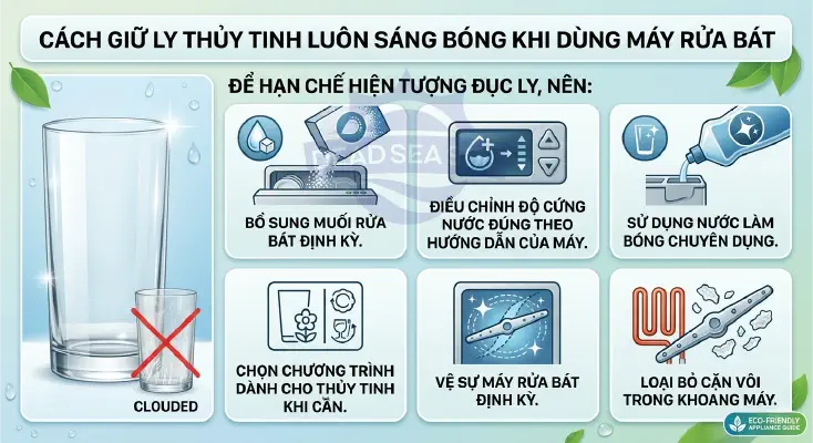 Bí quyết giữ ly thủy tinh luôn sáng bóng
