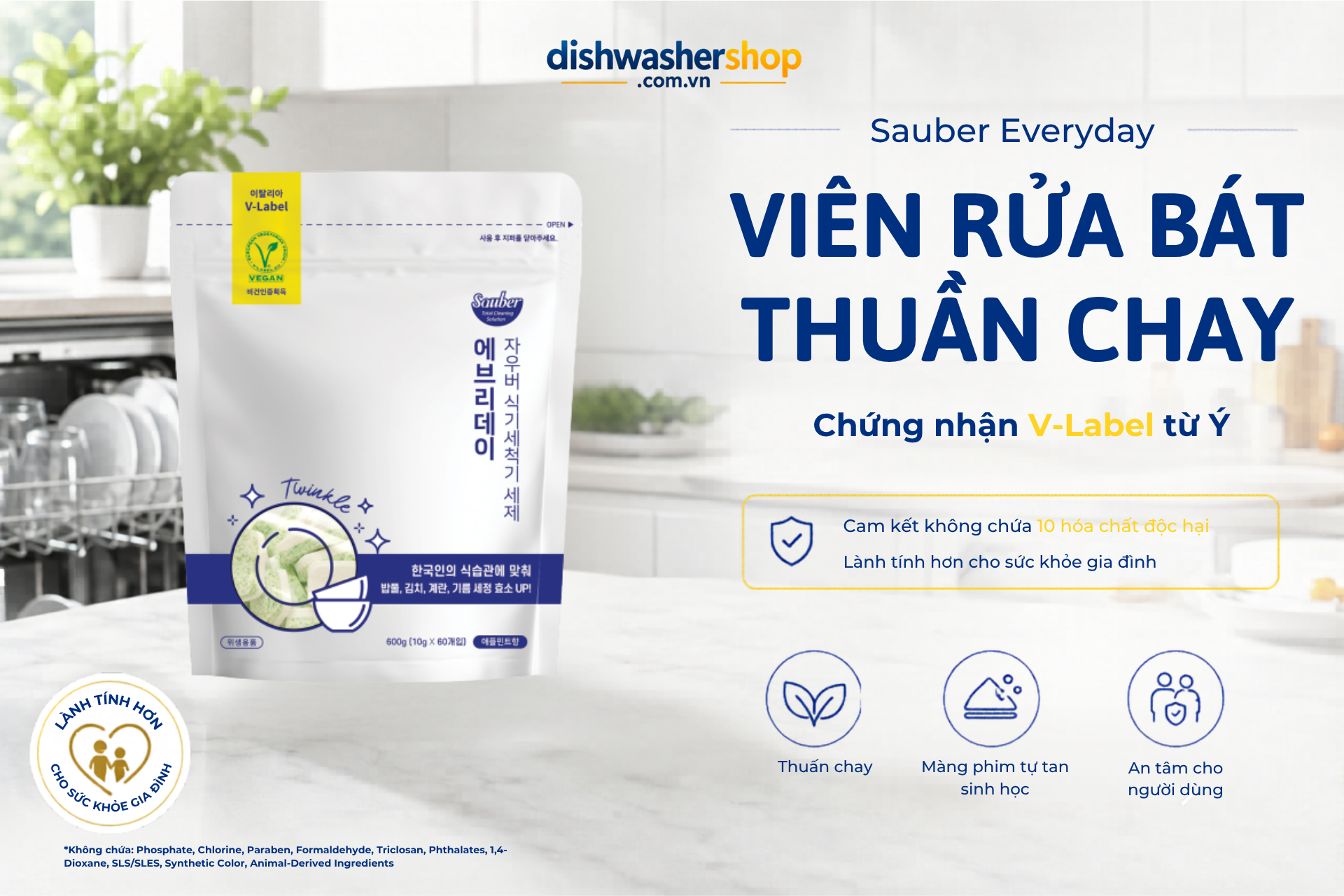Viên rửa bát thuần chay