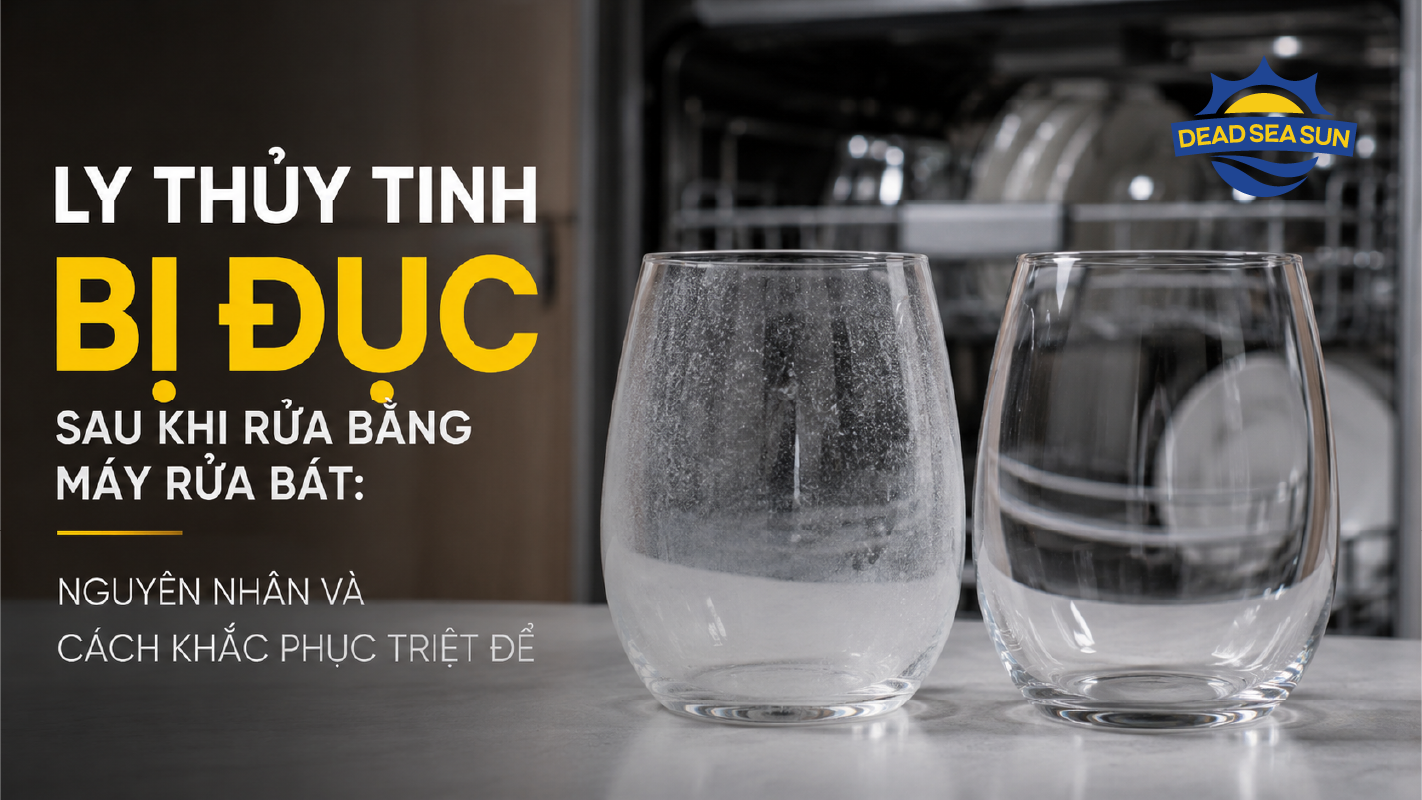 Ly thủy tinh bị đục sau khi rửa máy rửa bát: Nguyên nhân & cách khắc phục