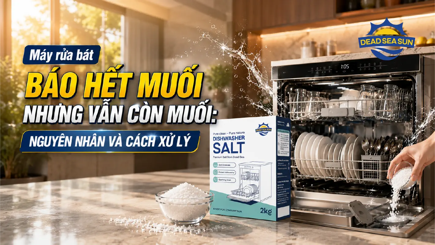 Máy rửa bát báo hết muối nhưng vẫn còn muối: Vì sao?