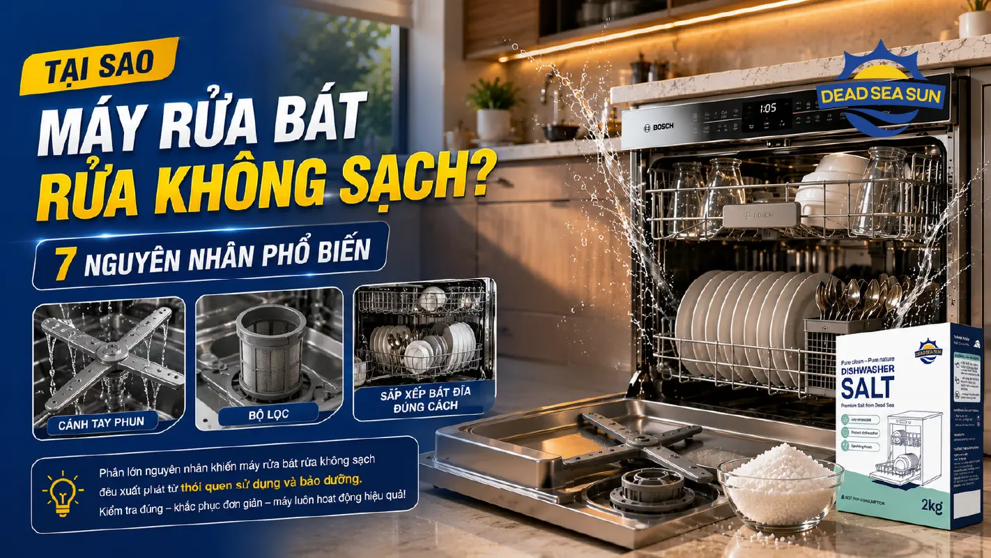 Máy rửa bát rửa không sạch? 7 nguyên nhân phổ biến