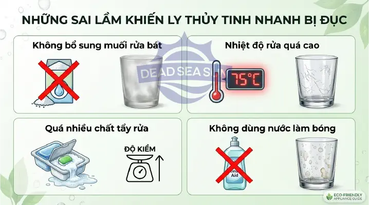Một số sai lầm khiến ly thuy tinh nhanh bị đục